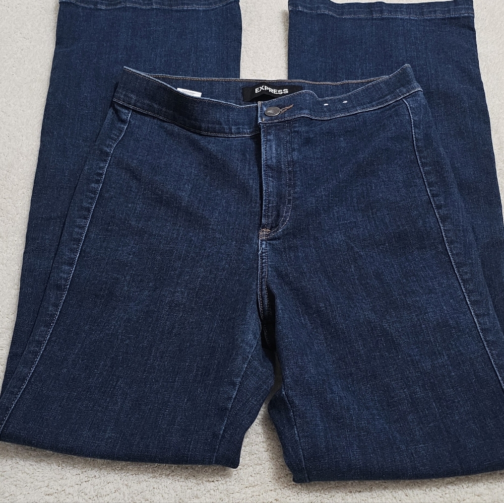 Express Women's Deep Indigo Slim Flare Jeans